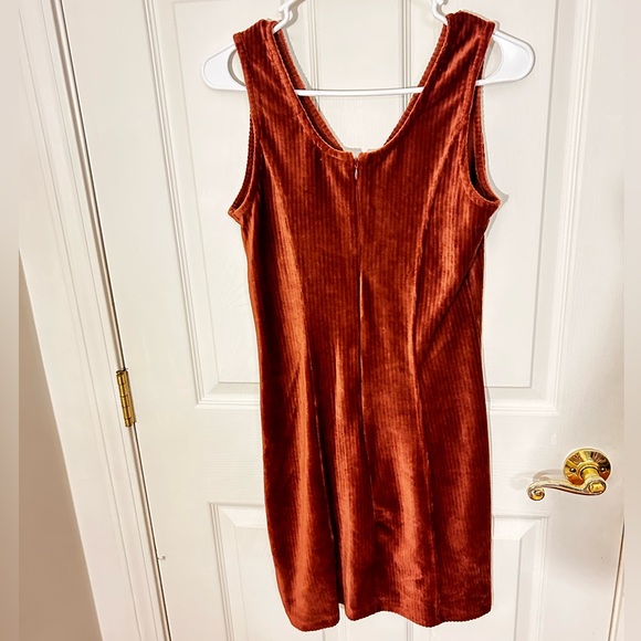 Camel brown velvet midi dress - Picture 2 of 2